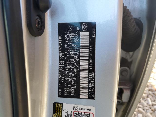 4T1BK46K37U530318 - 2007 TOYOTA CAMRY LE SILVER photo 12