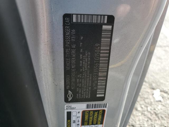WMWRF33556TG15049 - 2006 MINI COOPER SILVER photo 12