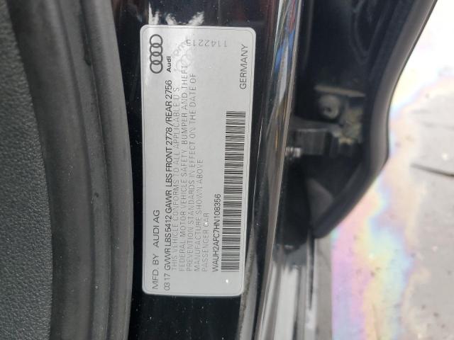 WAUH2AFC7HN108356 - 2017 AUDI A6 PRESTIGE შავი ფოტო 12