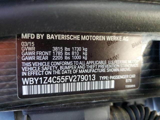 WBY1Z4C55FV279013 - 2015 BMW I3 REX GRAY photo 12