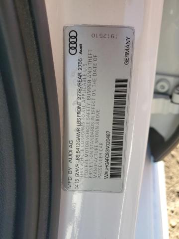 WAUHGAFC9GN020487 - 2016 AUDI A6 PRESTIGE 白色 照片 12