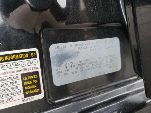 KL1TD62685B326427 - 2005 CHEVROLET AVEO BASE BLACK photo 12