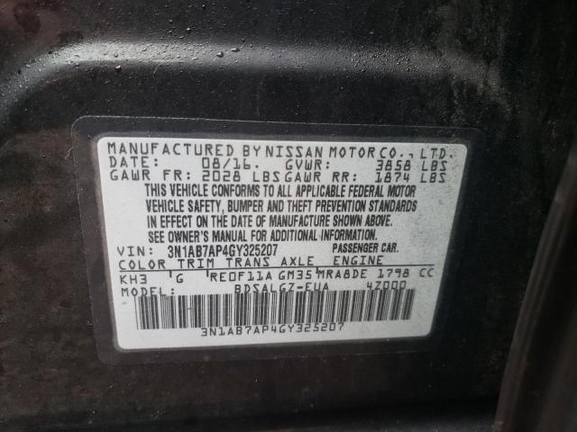 3N1AB7AP4GY325207 - 2016 NISSAN SENTRA S BLACK photo 12