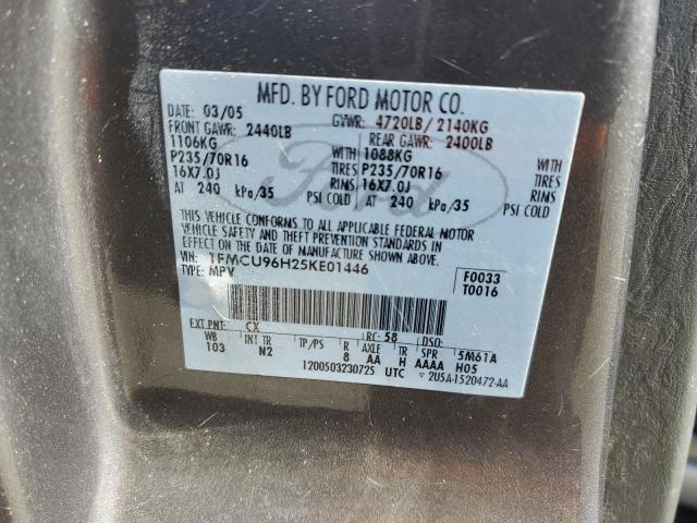 1FMCU96H25KE01446 - 2005 FORD ESCAPE HEV GRAY photo 13