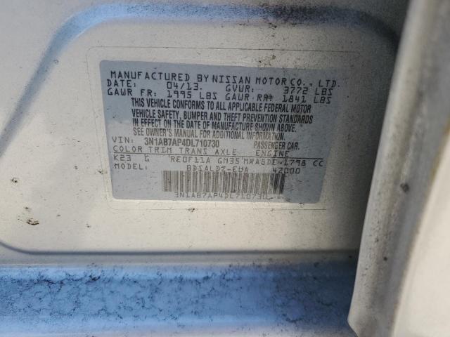 3N1AB7AP4DL710730 - 2013 NISSAN SENTRA S SILVER photo 12