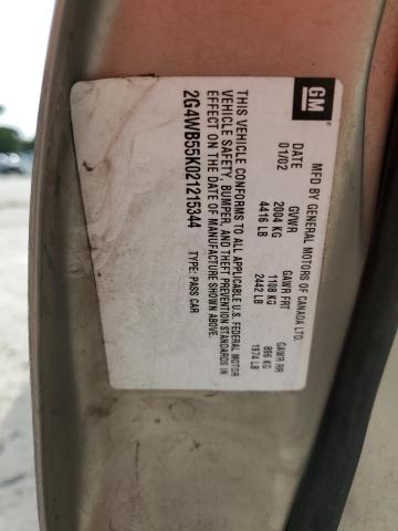 2G4WB55K021215344 - 2002 BUICK REGAL LS 金色 照片 12