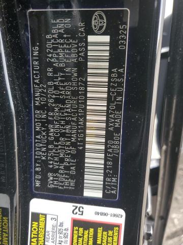 4T1G11AK1PU101872 - 2023 TOYOTA CAMRY SE NIGHT SHADE BLACK photo 12