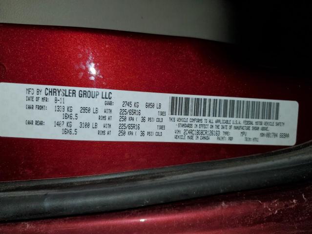 2C4RC1BG8CR126163 - 2012 CHRYSLER TOWN & COU TOURING Qırmızı foto 13