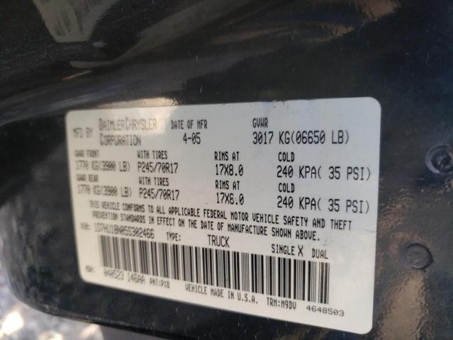 1D7HU18N05S302466 - 2005 DODGE RAM 1500 ST BLACK photo 12