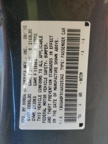 19UUA8F51AA025342 - 2010 ACURA TL GRAY photo 12