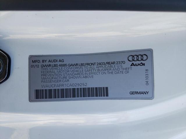 WAUCFAFR1CA029252 - 2012 AUDI A5 PREMIUM WHITE photo 13