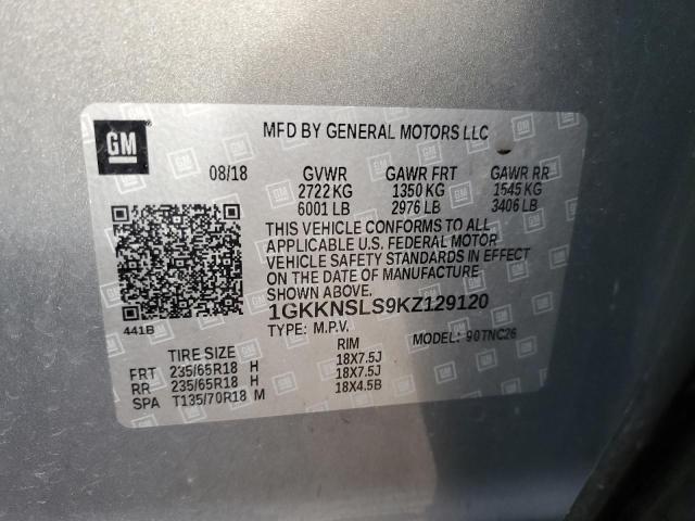 1GKKNSLS9KZ129120 - 2019 GMC ACADIA SLE GRAY photo 13