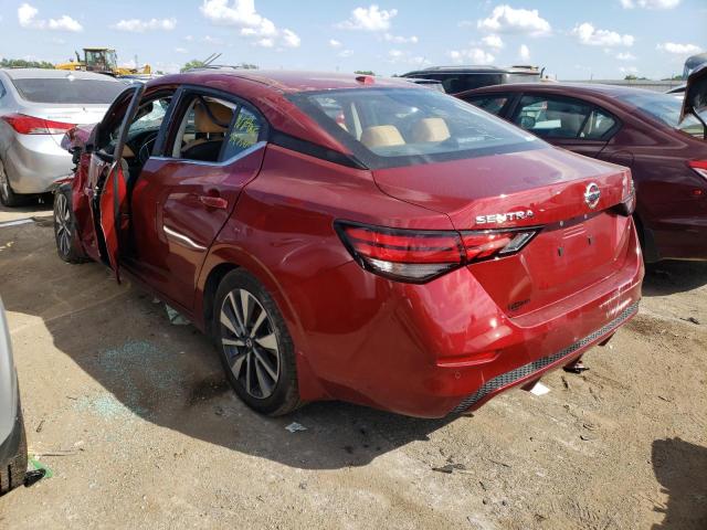 3N1AB8CV9LY232310 - 2020 NISSAN SENTRA SV RED photo 3