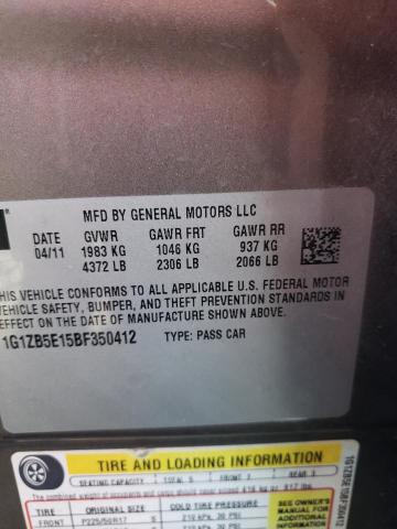 1G1ZB5E15BF350412 - 2011 CHEVROLET MALIBU LS GRAY photo 13