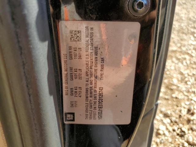 1G6DJ1E37C0126743 - 2012 CADILLAC CTS PERFORMANCE COLLECTION შავი ფოტო 13