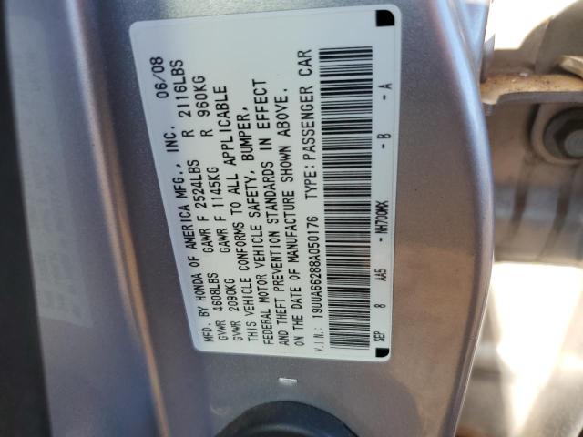 19UUA66288A050176 - 2008 ACURA TL SILVER photo 12