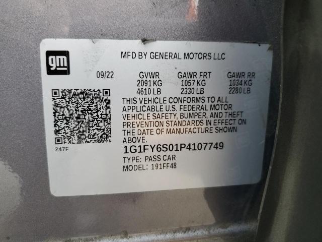 1G1FY6S01P4107749 - 2023 CHEVROLET BOLT EUV LT GRAY photo 13