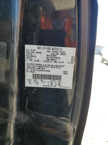 1FTPX12524NC49269 - 2004 FORD F150 BLACK photo 12