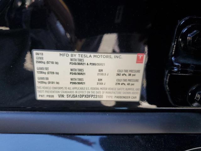 5YJSA1DPXDFP23106 - 2013 TESLA MODEL S Սև լուսանկար 13