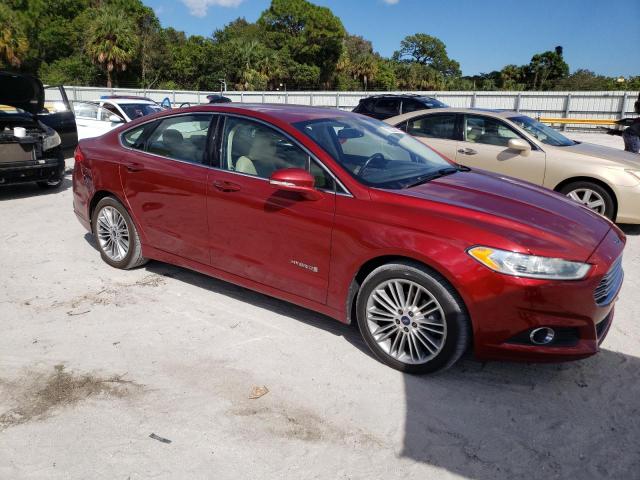 3FA6P0LU7ER133811 - 2014 FORD FUSION SE HYBRID BURGUNDY photo 4