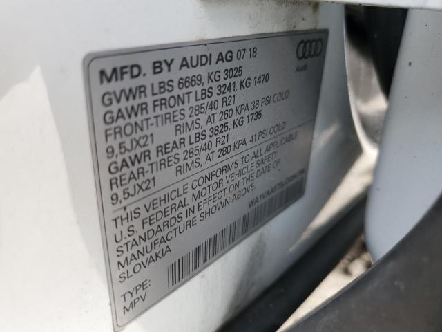 WA1VAAF73JD054796 - 2018 AUDI Q7 PRESTIGE WHITE photo 12