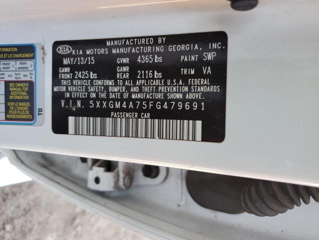 5XXGM4A75FG479691 - 2015 KIA OPTIMA LX WHITE photo 12