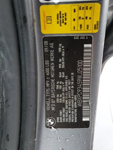 WBXPC93459WJ25100 - 2009 BMW X3 XDRIVE30I GRAY photo 13