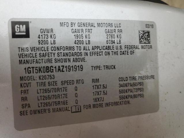 1GT5K0BG1AZ191919 - 2010 GMC SIERRA K2500 SLE GRAY photo 12