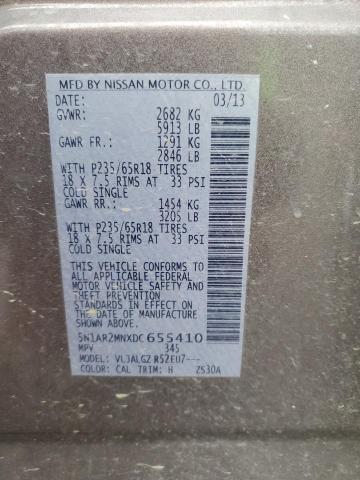 5N1AR2MNXDC655410 - 2013 NISSAN PATHFINDER S 棕色 照片 14