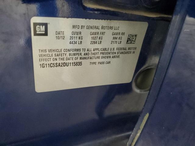 1G11C5SA2DU115835 - 2013 CHEVROLET MALIBU 1LT 蓝色 照片 12