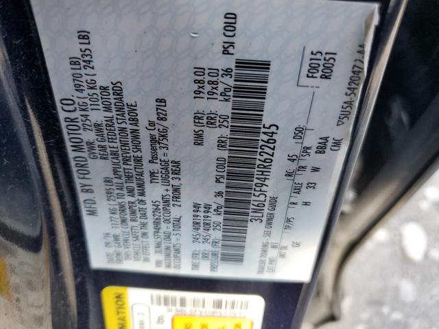 3LN6L5F94HR622645 - 2017 LINCOLN MKZ RESERVE შავი ფოტო 12