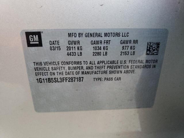 1G11B5SL3FF287187 - 2015 CHEVROLET MALIBU LS TAN photo 12