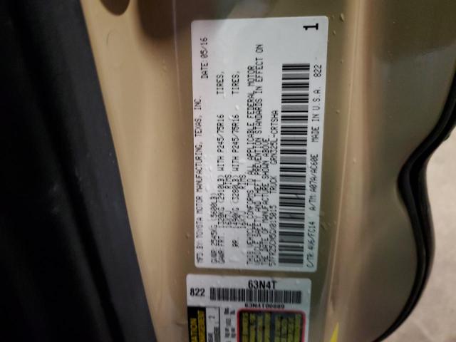 5TFRZ5CN5GX015015 - 2016 TOYOTA TACOMA ACCESS CAB ბეჟი ფოტო 12