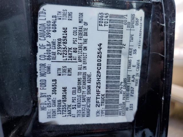 2FTHF25H2PCB02544 - 1993 FORD F250 BLACK photo 12