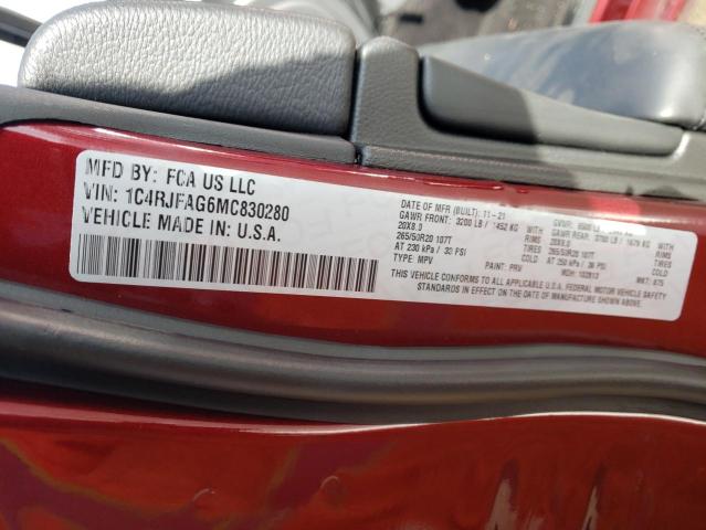 1C4RJFAG6MC830280 - 2021 JEEP GRAND CHER LAREDO 勃艮第红 照片 12