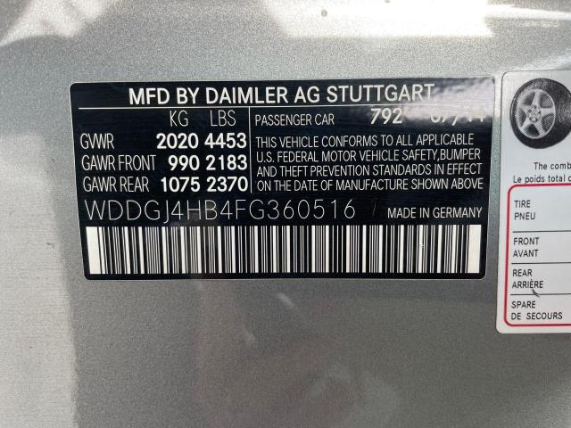 WDDGJ4HB4FG360516 - 2015 MERCEDES-BENZ C 250 GRAY photo 10