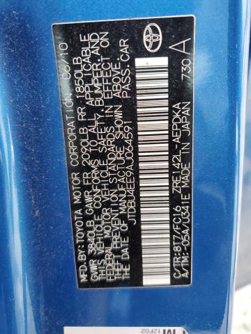 JTDBU4EE9AJ064591 - 2010 TOYOTA COROLLA BASE 蓝色 照片 13