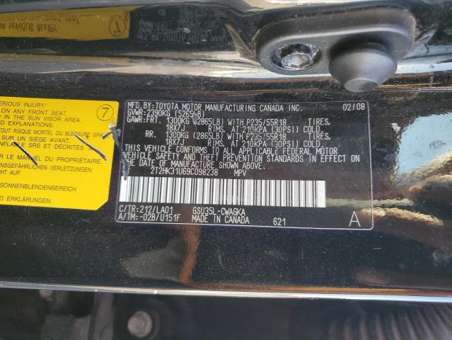 2T2HK31U69C098238 - 2009 LEXUS RX 350 BLACK photo 13