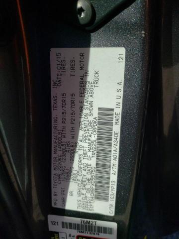 5TFTX4CN9FX055750 - 2015 TOYOTA TACOMA ACCESS CAB ნაცრისფერი ფოტო 13