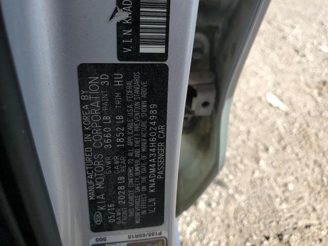 KNADM4A34H6024989 - 2017 KIA RIO LX SILVER photo 12