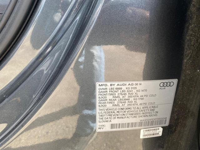 WA1DGAFEXFD003246 - 2015 AUDI Q7 PRESTIGE CHARCOAL photo 10