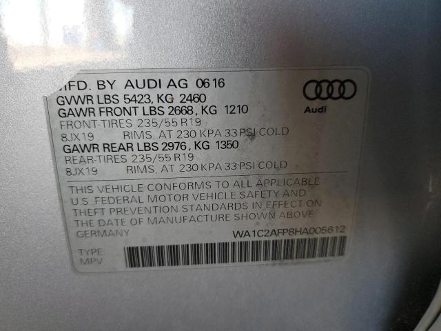 WA1C2AFP8HA005612 - 2017 AUDI Q5 PREMIUM SILVER photo 13