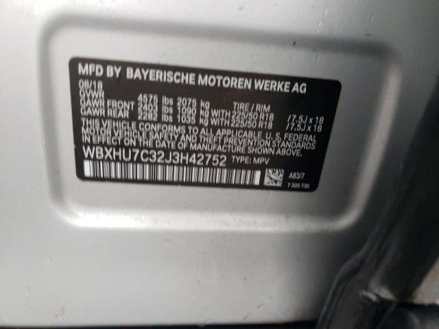 WBXHU7C32J3H42752 - 2018 BMW X1 SDRIVE28I SILVER photo 12