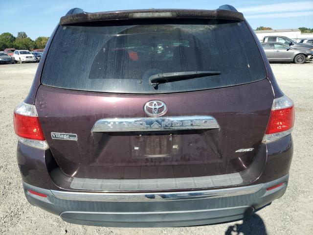 5TDBK3EH9CS147678 - 2012 TOYOTA HIGHLANDER BASE BURGUNDY photo 6