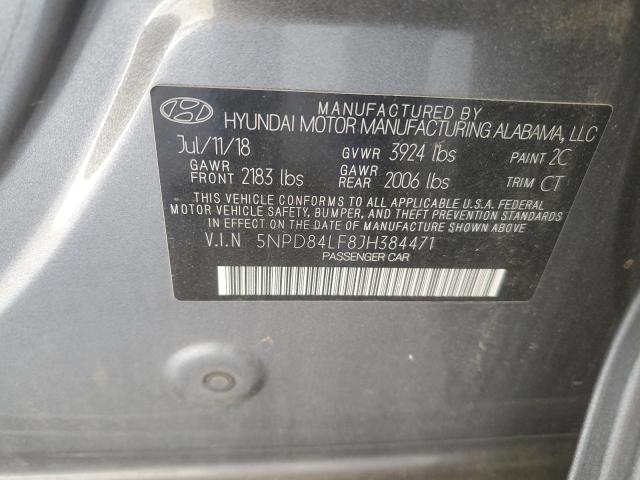 5NPD84LF8JH384471 - 2018 HYUNDAI ELANTRA SEL GRAY photo 13