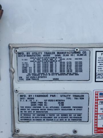 1UYVS2535M7397914 - 2021 UTILITY TRAILER Սպիտակ լուսանկար 10