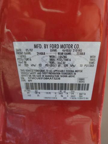 1FMCU93138KA73238 - 2008 FORD ESCAPE XLT RED photo 13