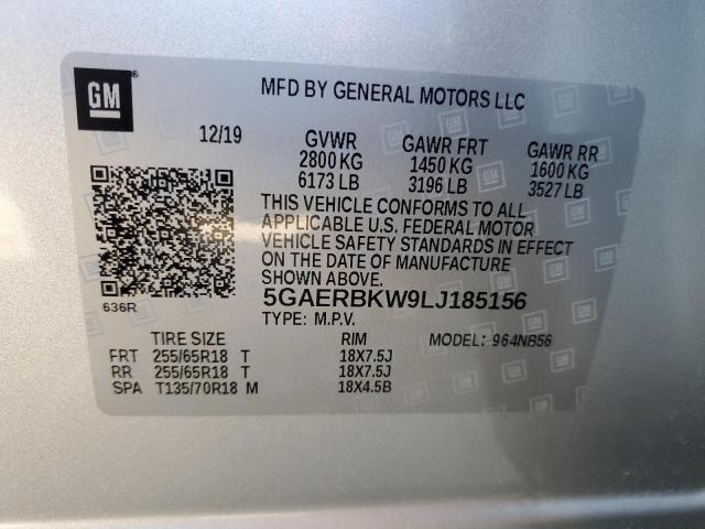 5GAERBKW9LJ185156 - 2020 BUICK ENCLAVE ESSENCE 银色 照片 13