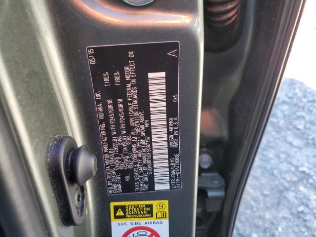 5TDKKRFH2FS087197 - 2015 TOYOTA HIGHLANDER XLE GREEN photo 12