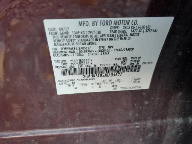 2FMHK6C85JBA05627 - 2018 FORD FLEX SEL BURGUNDY photo 14